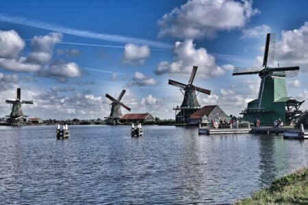 A Picture of Windmills From Netherlands Saanse Schans